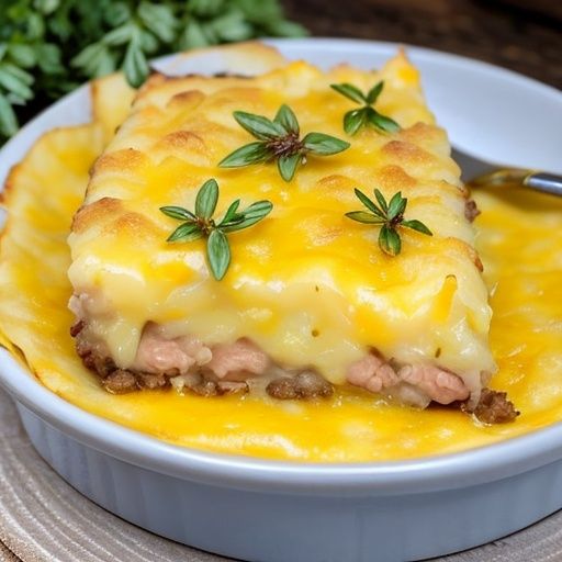 Картофельная запеканка с фаршем в духовке